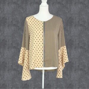 AMIRO ISTANBUL Women's Round Neck Blouses Ruffled shirt Size 16